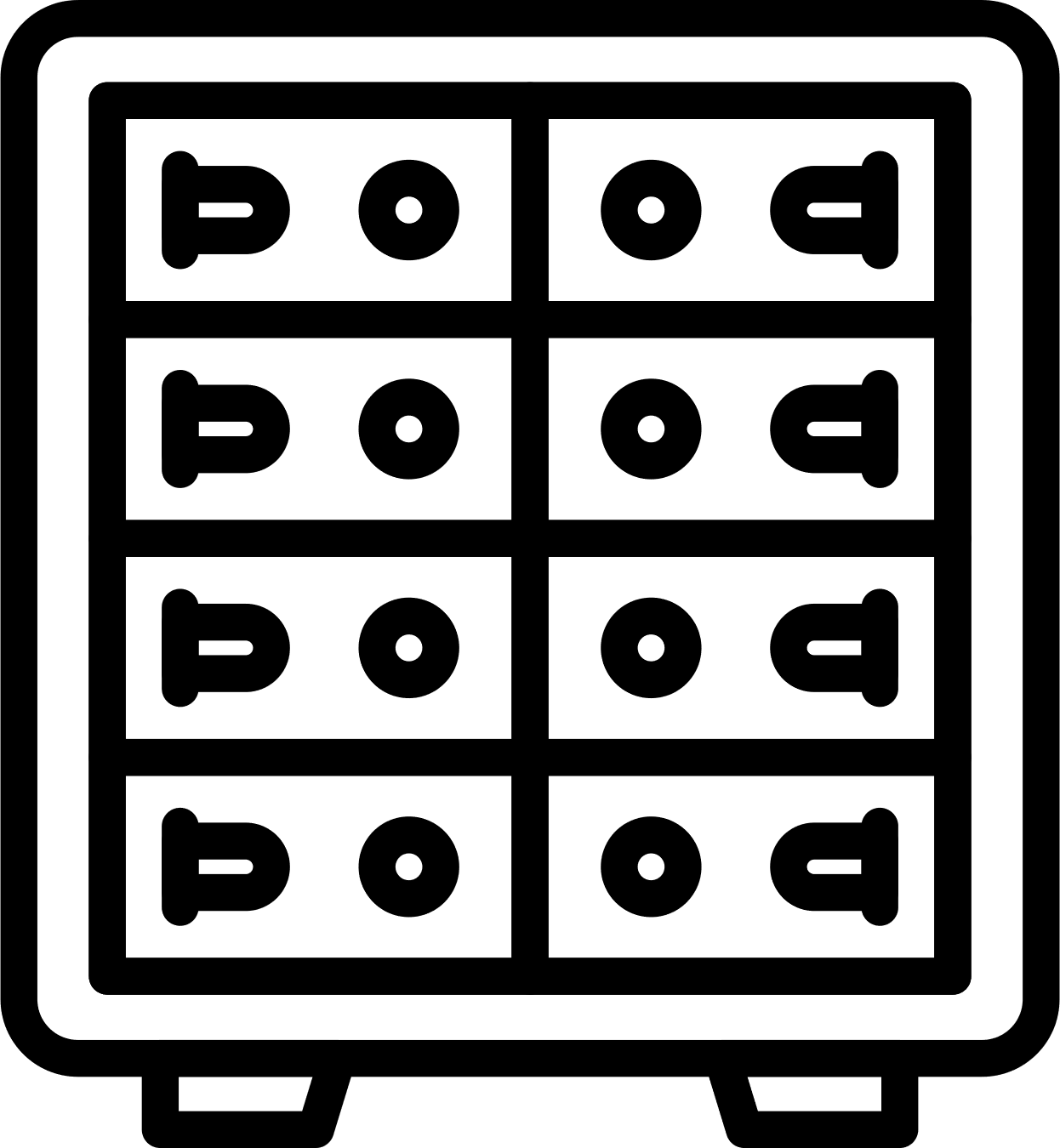 Graphic representation of a safe with lockers
