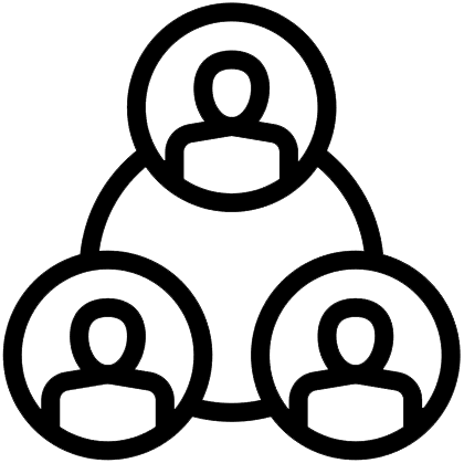 Graphic representation of several people who represent Safekeeping Vault Int employees, partners and customers.