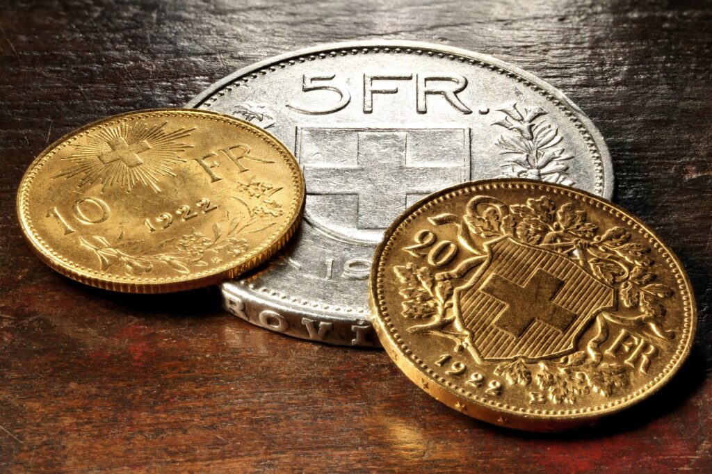 Image of Isle of Man silver and gold coins