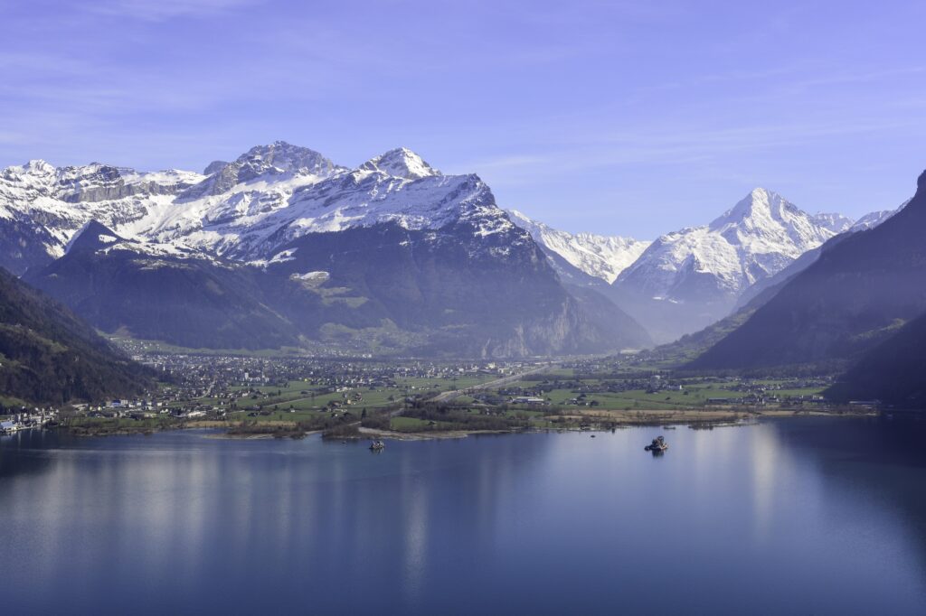 Village of Douglas and its surrounding Mountains