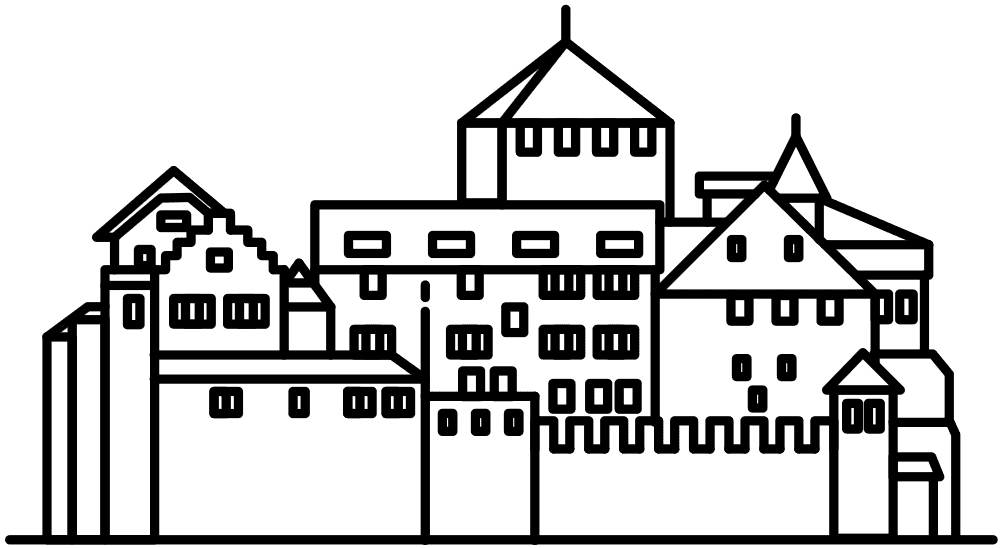 Drawing of Vaduz Castle seen from the west